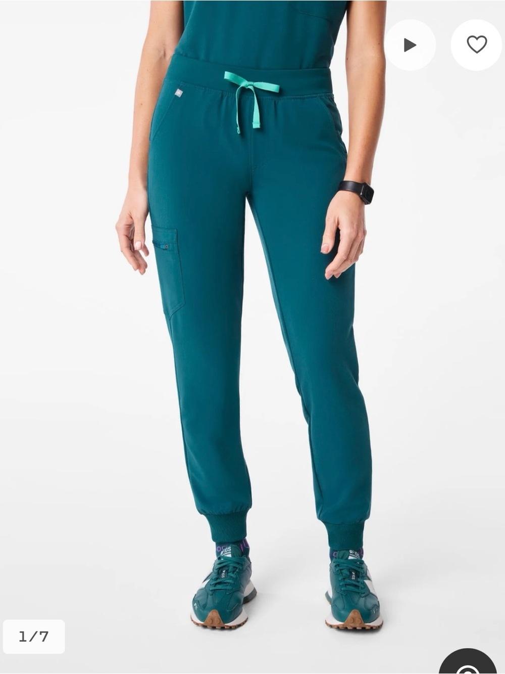 Women’s Figs Caribbean blue teal Small Zamora scrub pants
